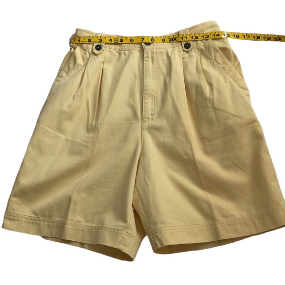 Liz Claiborne Vintage Yellow Pleated Front High Waisted Shorts Size 10 - Picture 5 of 10